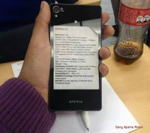 New information leaked, about Sony Xperia Z3 