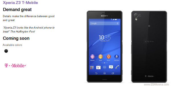 T-Mobile with a 32 GB version of Sony Xperia Z3