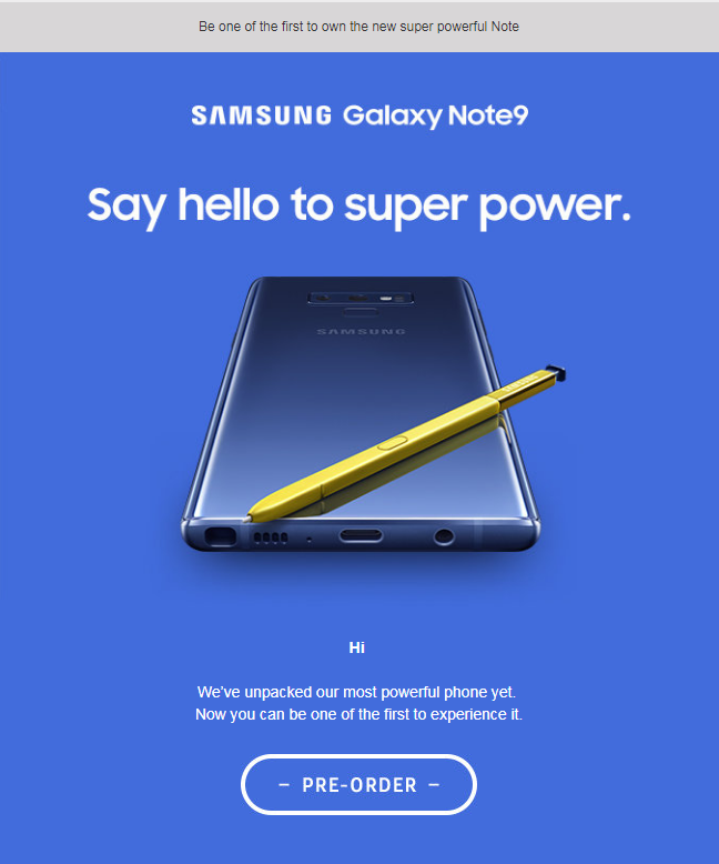 Official render of Samsung Galaxy Note 9