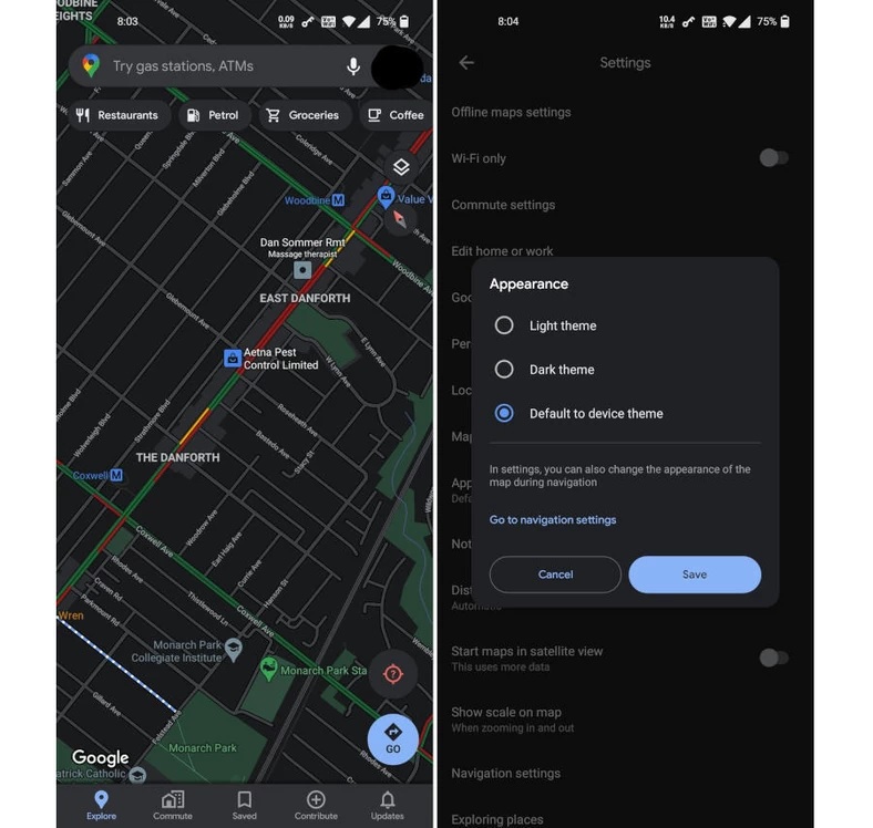 Better late than never, or Google Maps receives dark mode