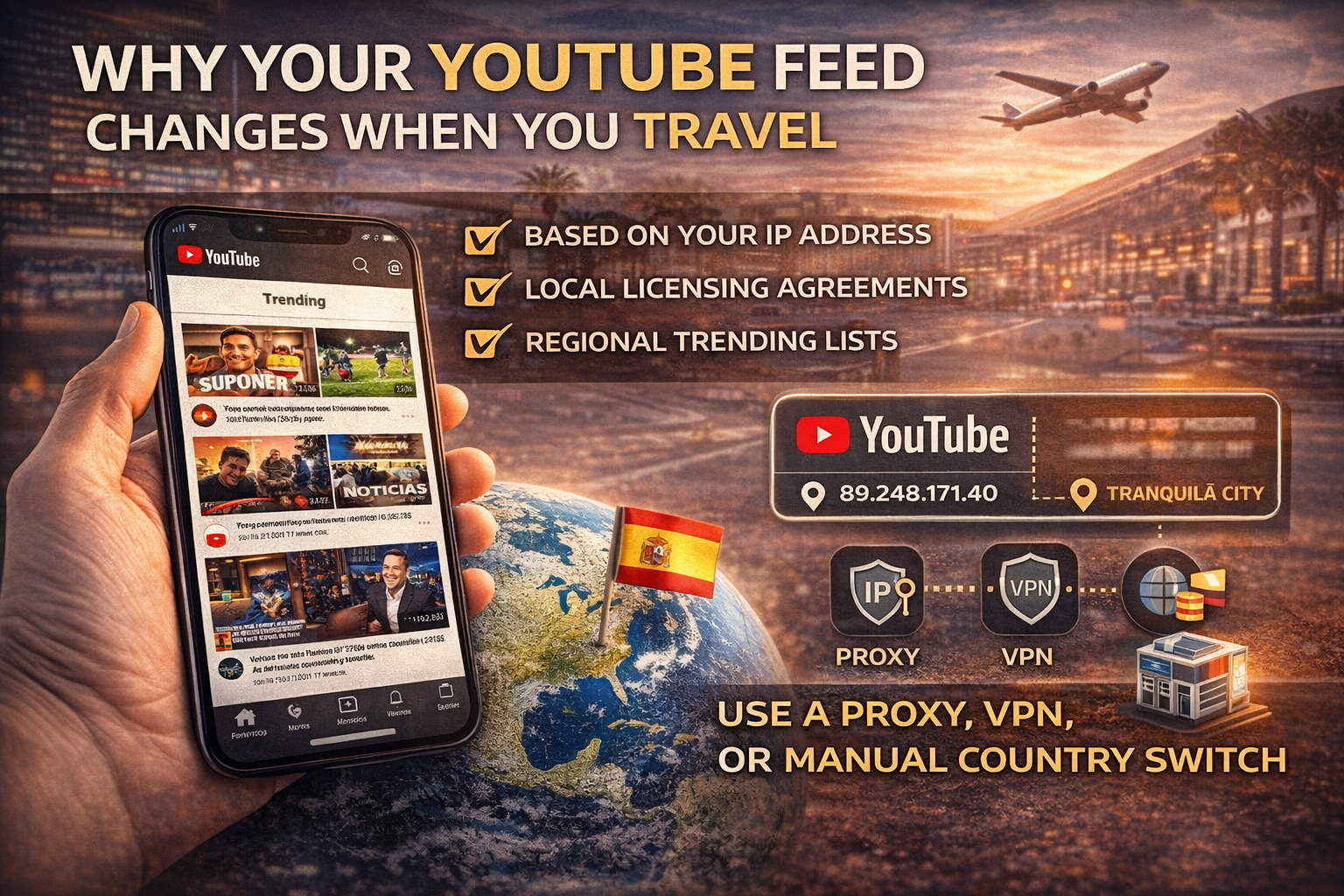 Why Your YouTube Feed Changes When You Travel