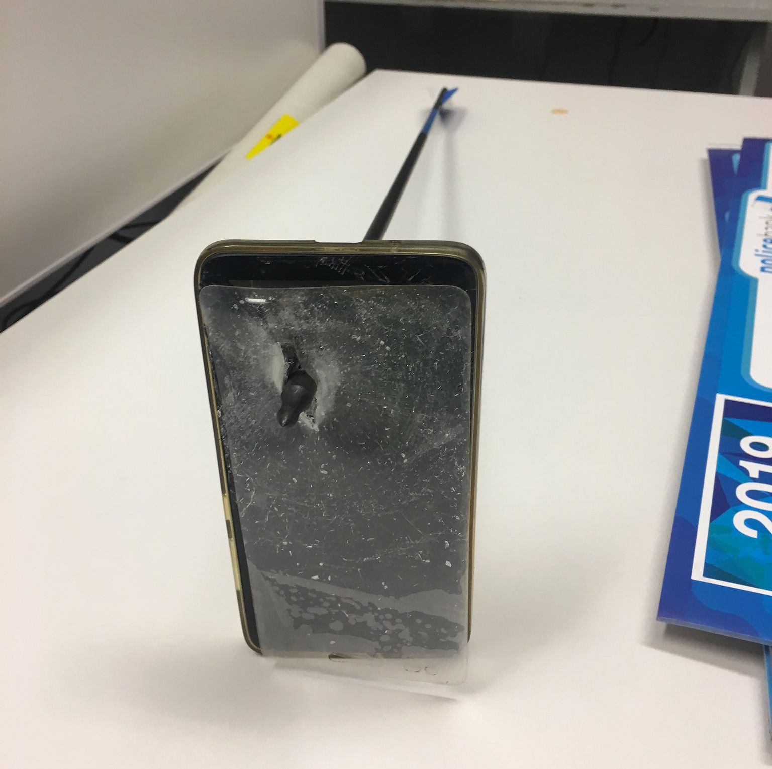 Smartphone: 1, arrow: 0, or how a phone saved a man's life from a crazy bowman