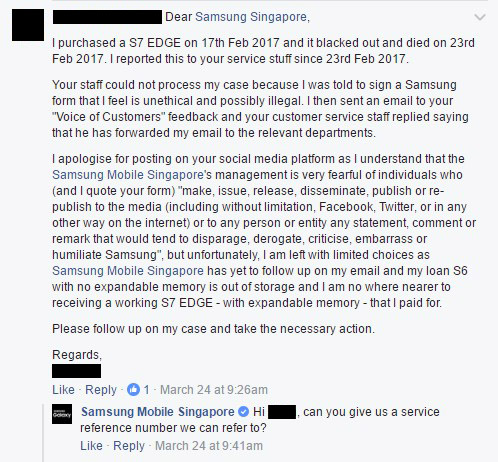 Samsung will not exchange a broken S7 Edge until its owner signs an NDA