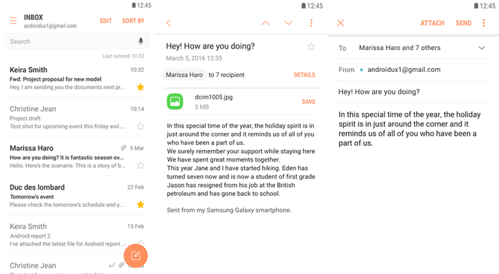Samsung Email app has been downloaded 100 million times from the Google Play Store