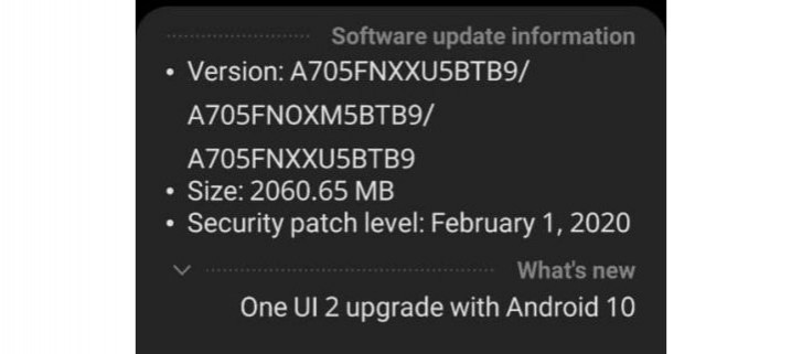Samsung Galaxy A70 erhlt Android 10-Update mit One UI 2.0