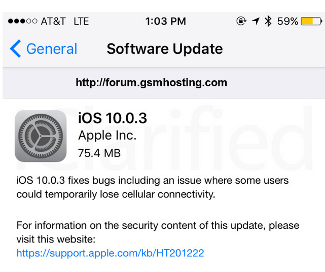 Update 10.0.3 for iOS
