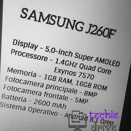 New specs of Samsung SM-J260F revealed