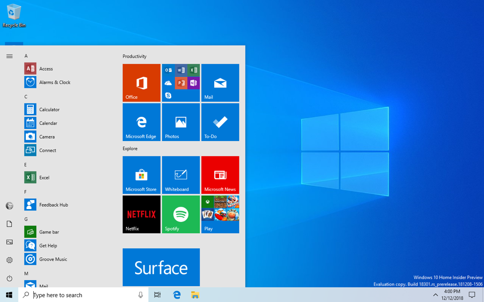 Test version of new Windows 10 released. Many fixes, not a lot changes
