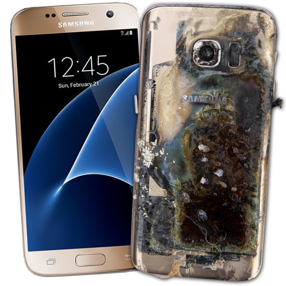 Samsung Galaxy S7 caught fire while in car
