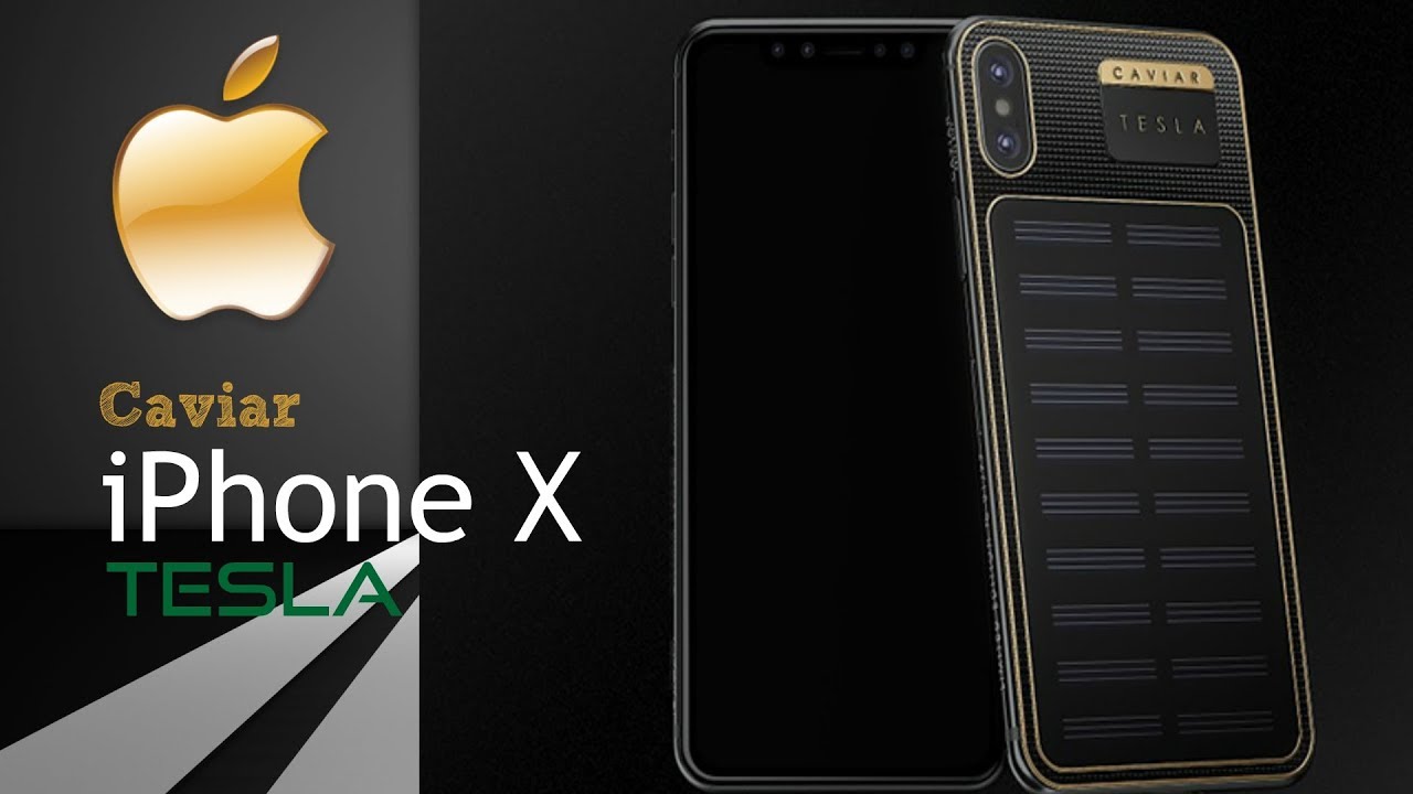 iPhone X Tesla, a shiny iPhone with a solar charger