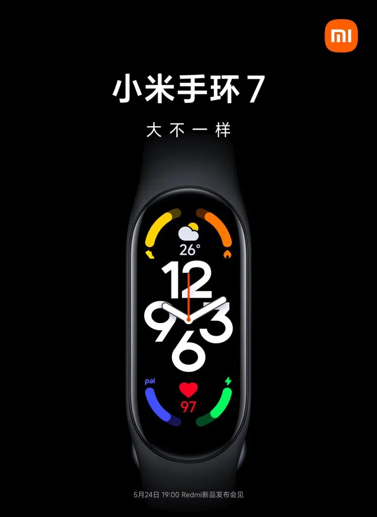 Xiaomi Mi Band 7 releases on May 24