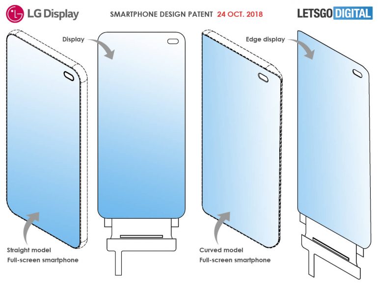 LG patents its idea for a borderless display smartphone with a hole in the screen