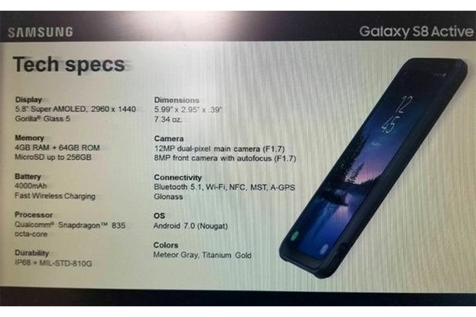 Galaxy S8 Active leaked again