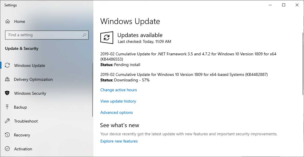 newest windows update
