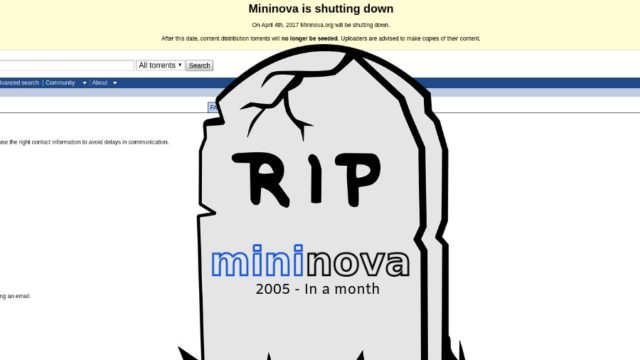 Mininova, the oldest torrent website around, is shutting down