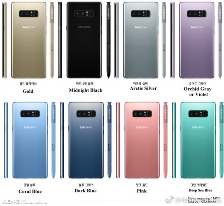 Samsung Galaxy Note 8, phone of possibly many colours