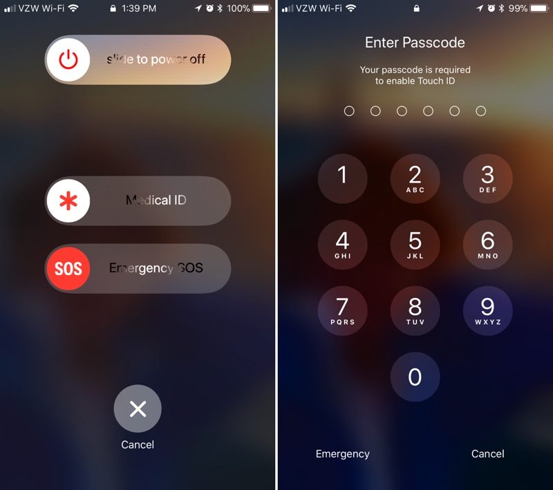 iOS 11 SOS Feature Allows You to Temporarily Disable Touch ID and Require Passcode